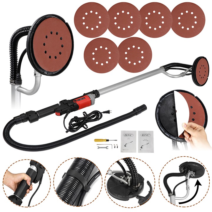 New Electric Drywall Sander Adjustable Variable Speed With Sanding Pad 800W