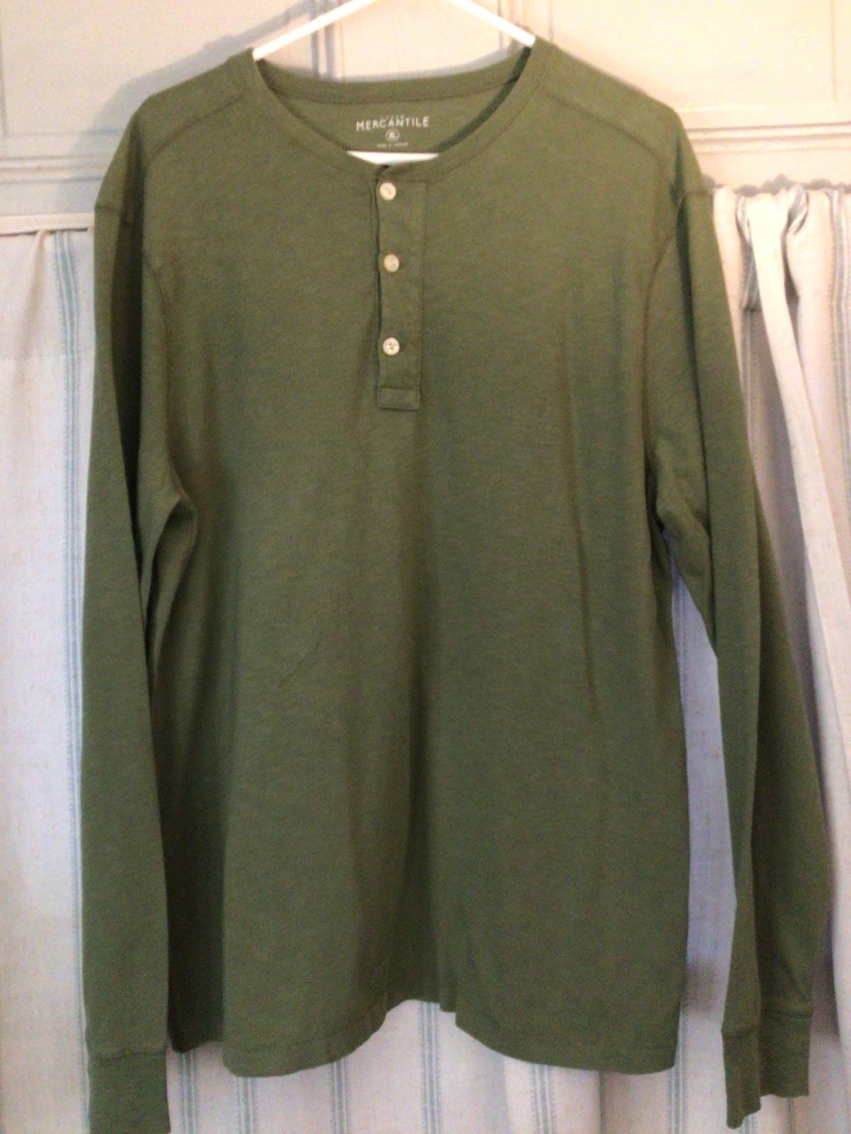 J. Crew Mercantile Green Henley XL