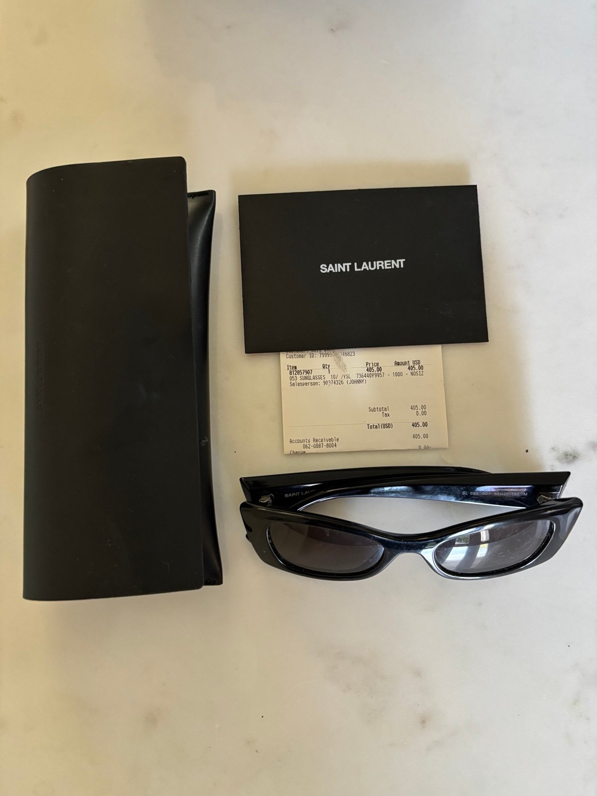 SAINT LAURENT SL 593 001 Black Women's 52 mm Medium Sunglasses