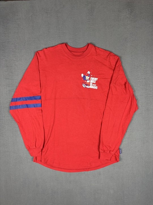 Disney Spirit Jersey Shirt Sz S Red Long Sleeve Run 2021 Every Mile Is Magic New