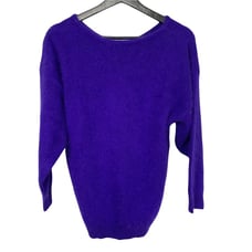 Vintage 80s Gerard Martin Angora Blend Scoop Neck Sweater Medium