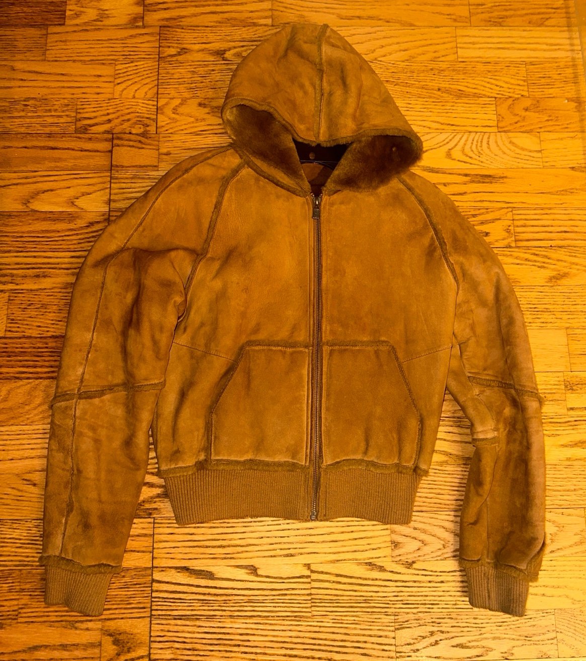 UGG suede hooded coat