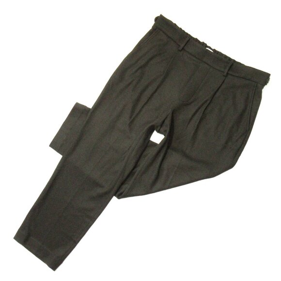 NWT Vince Pleated Cozy Pull-on in Olive Green Flannel Ankle Crop Pants L 325
