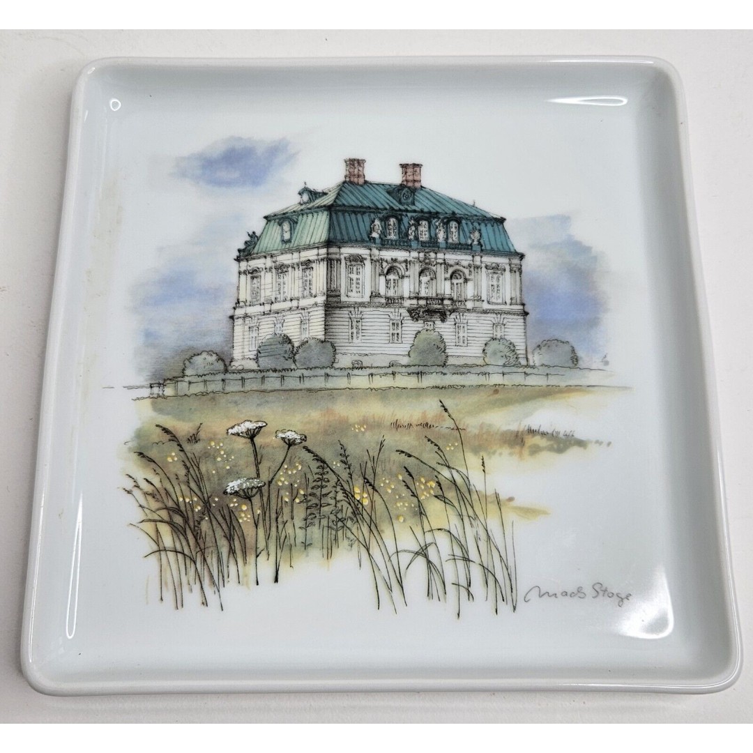 Eremitage Palace Denmark B & G porcelain square plate 7.5 Free Shipping