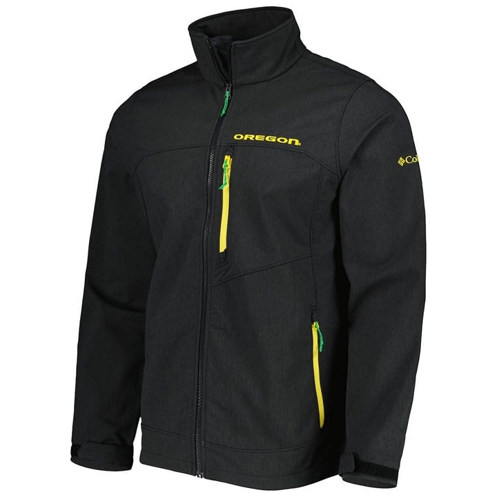 NWT mens small columbia ascender II full zip soft shell jacket oregon ducks FTBL