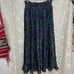 Vintage Floral Midi Skirt Small elastic waist EUC black purple green