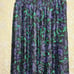 Vintage Floral Midi Skirt Small elastic waist EUC black purple green
