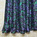 Vintage Floral Midi Skirt Small elastic waist EUC black purple green