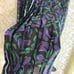 Vintage Floral Midi Skirt Small elastic waist EUC black purple green