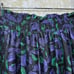 Vintage Floral Midi Skirt Small elastic waist EUC black purple green