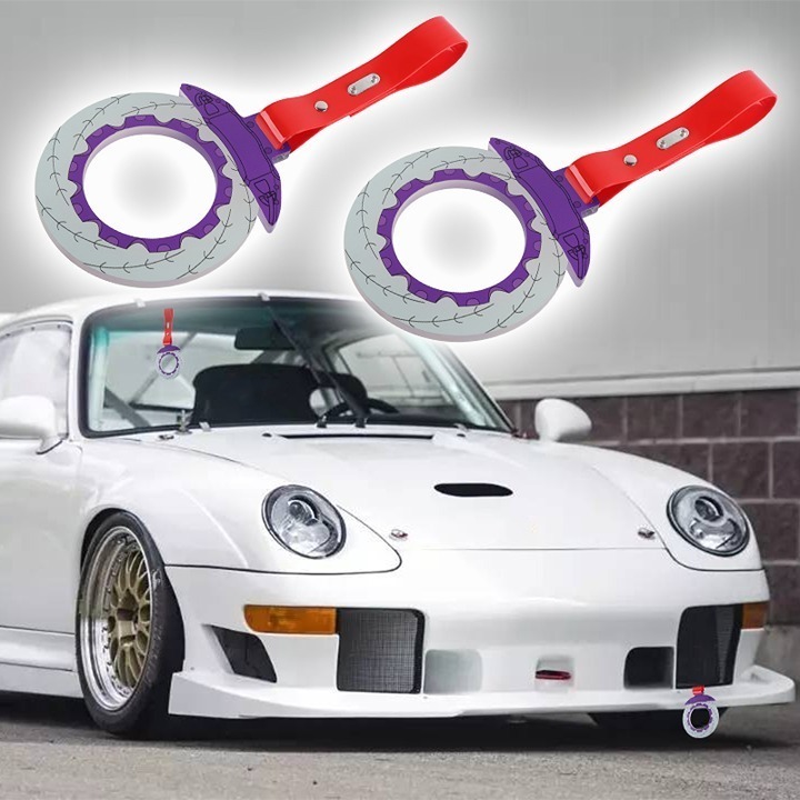 Brand New 2PCS JDM Brake Purple TSURIKAWA Ring Subway Train Bus Handle Red Strap