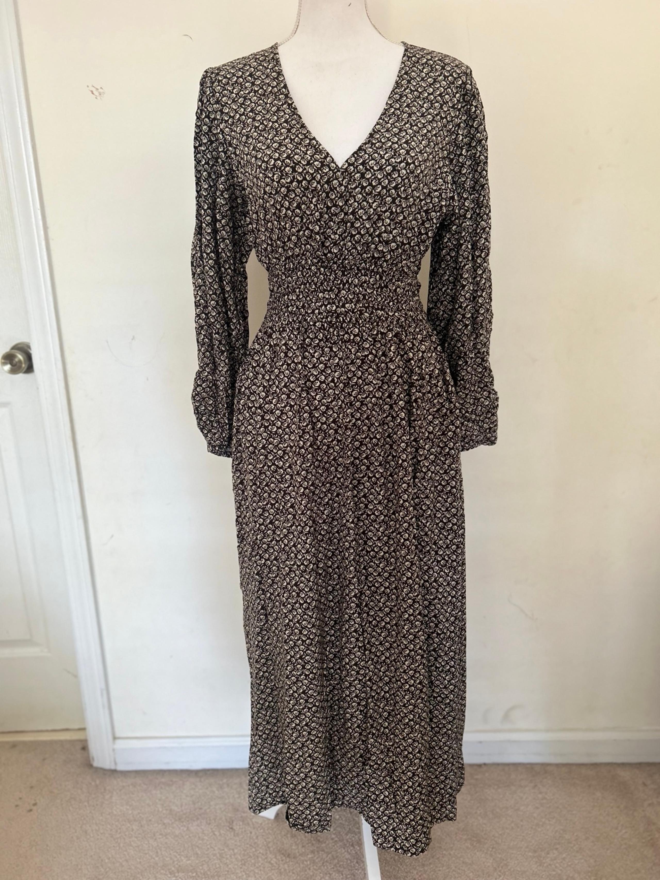 NWT Gap brown floral maxi Dress Sz M $69.99