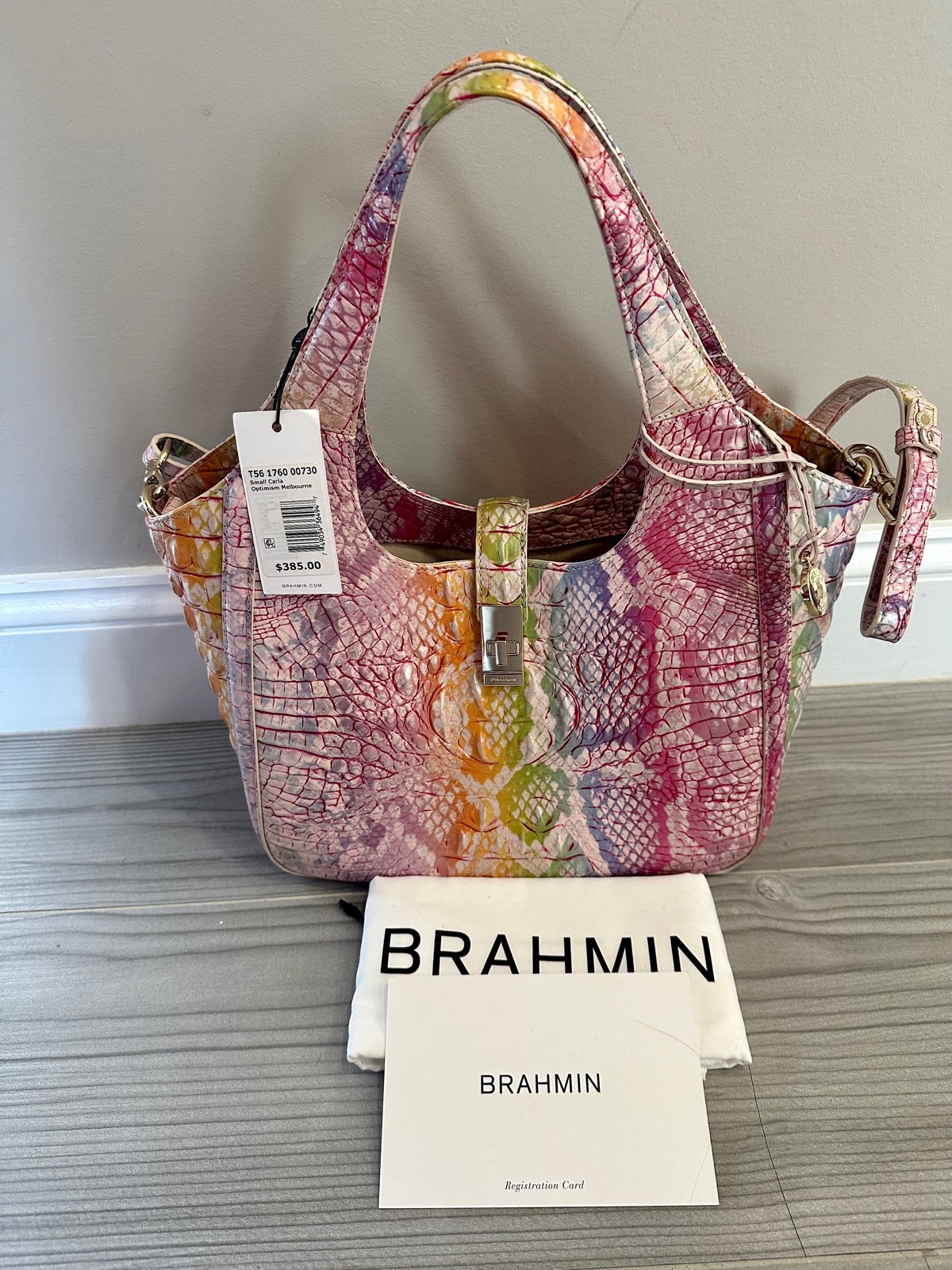 NWT Brahmin Optimism Small Carla Rainbow