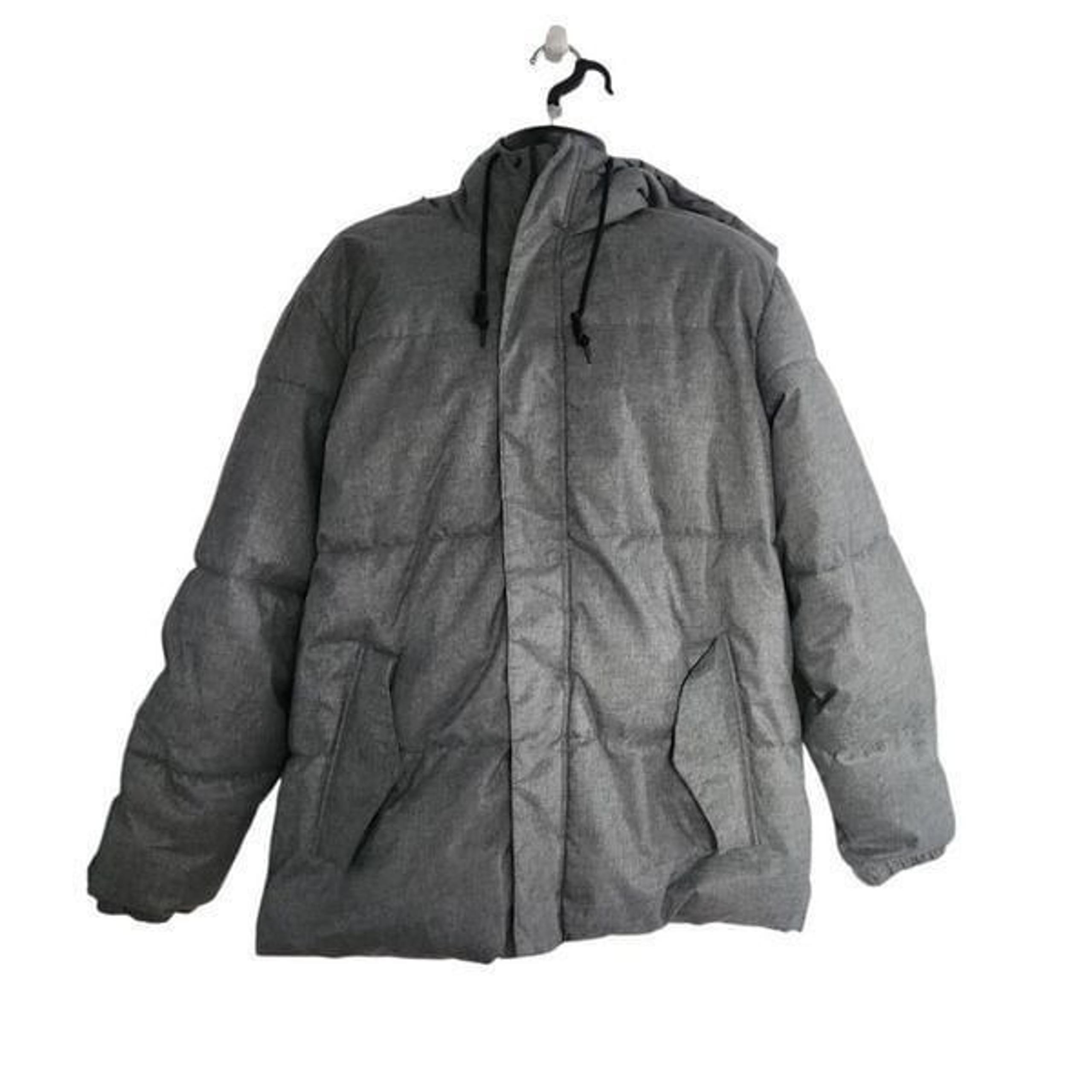 Old Navy Men's Size Large Gray Hooded Puffer Full Zip Winter Coat