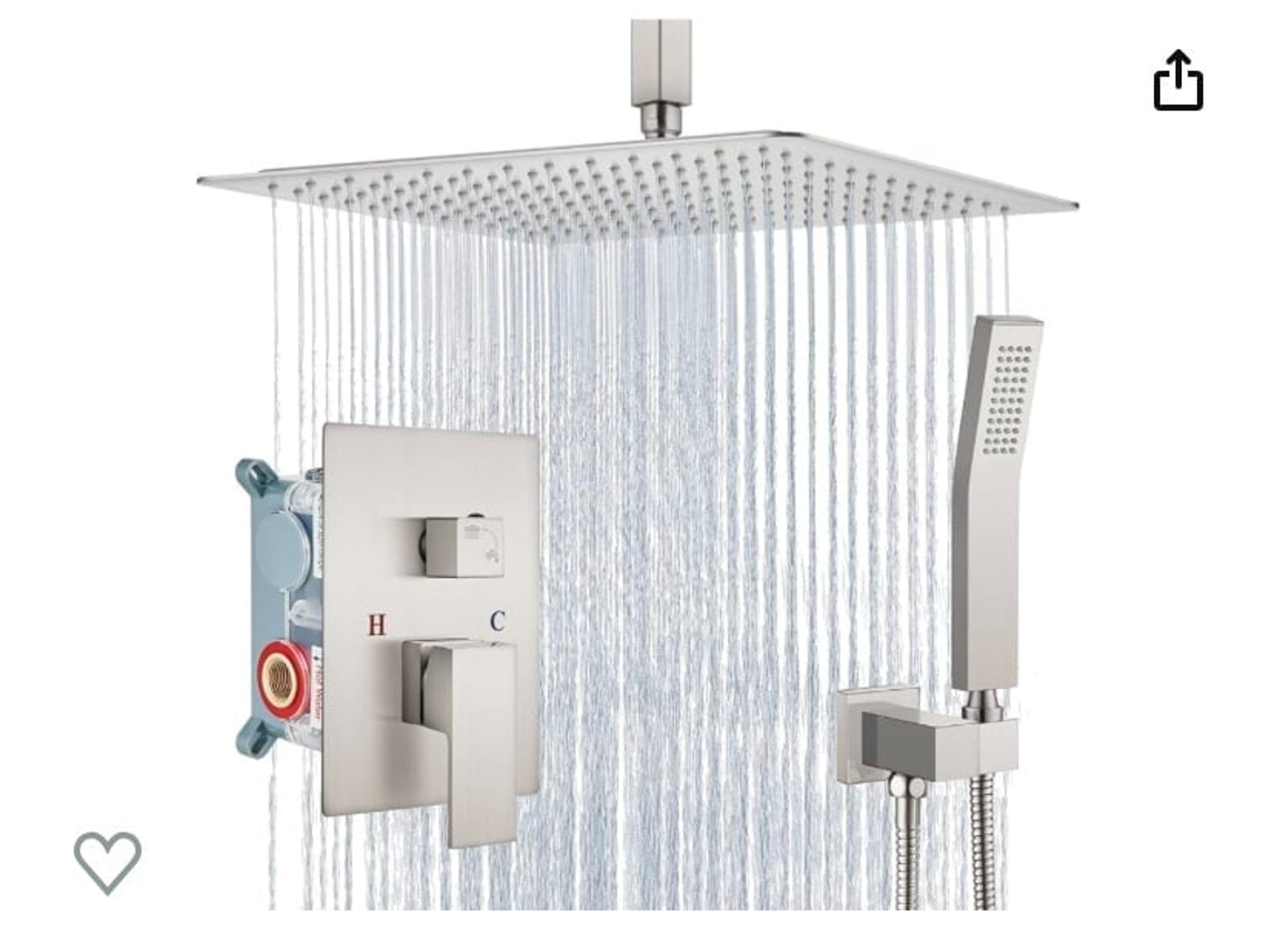 Aolemi Brushed Nickel 16” Shower System Ceiling Mount
