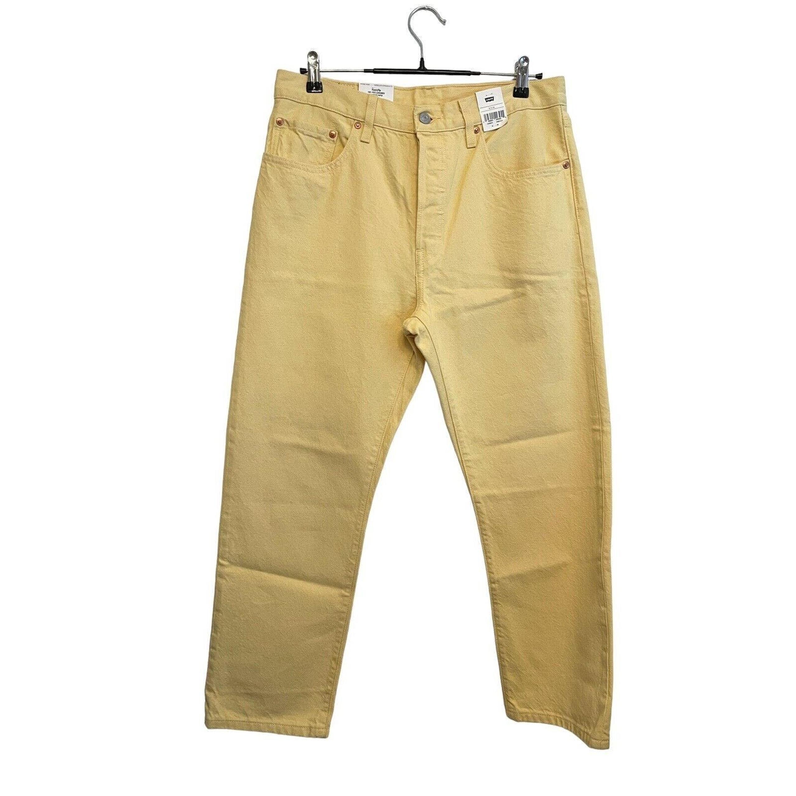 NWT Levi's Fresh Produce 501 Original Cropped Women Size 31 x 26 Yellow Straight