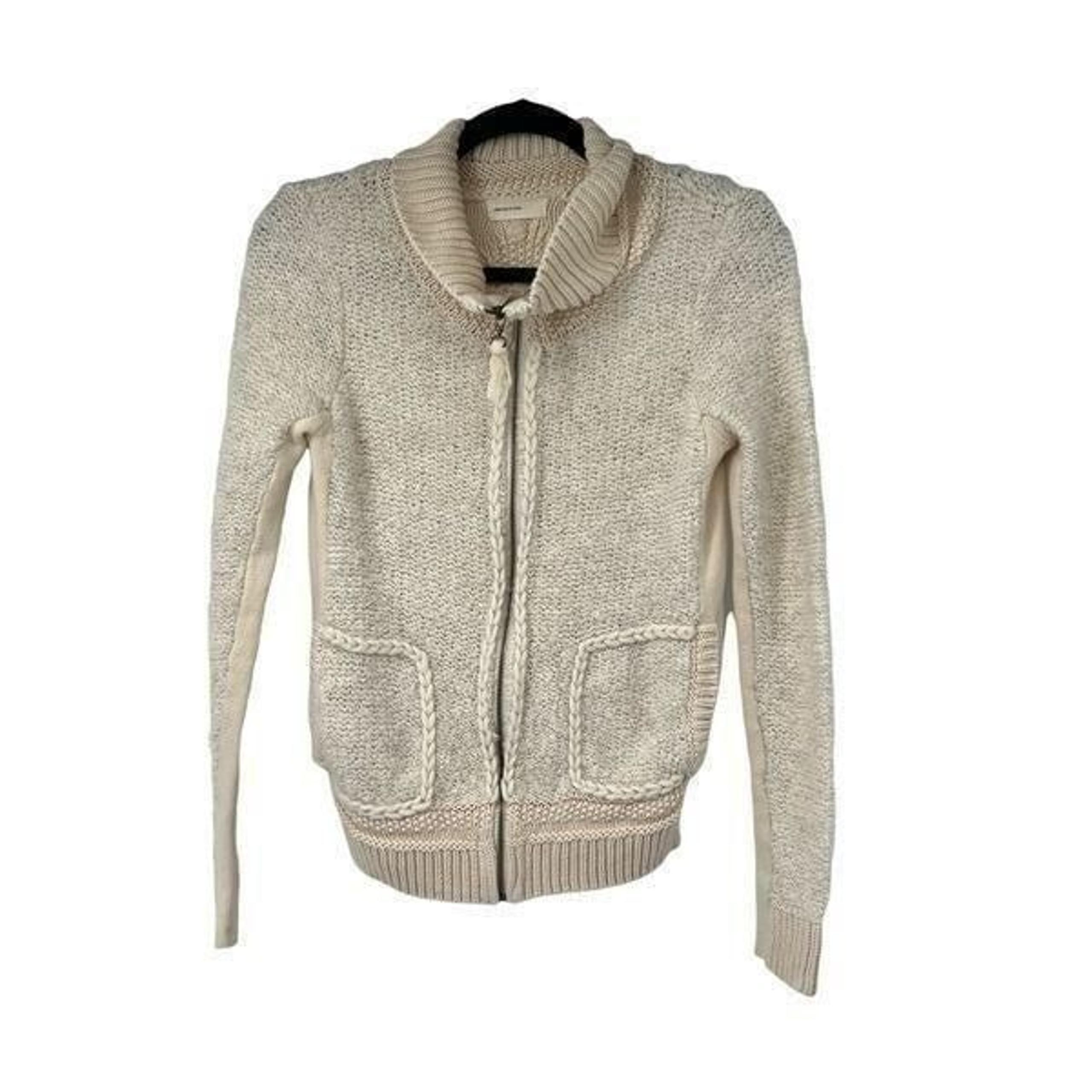 Sleeping On Snow Cream Zip Up Sweater