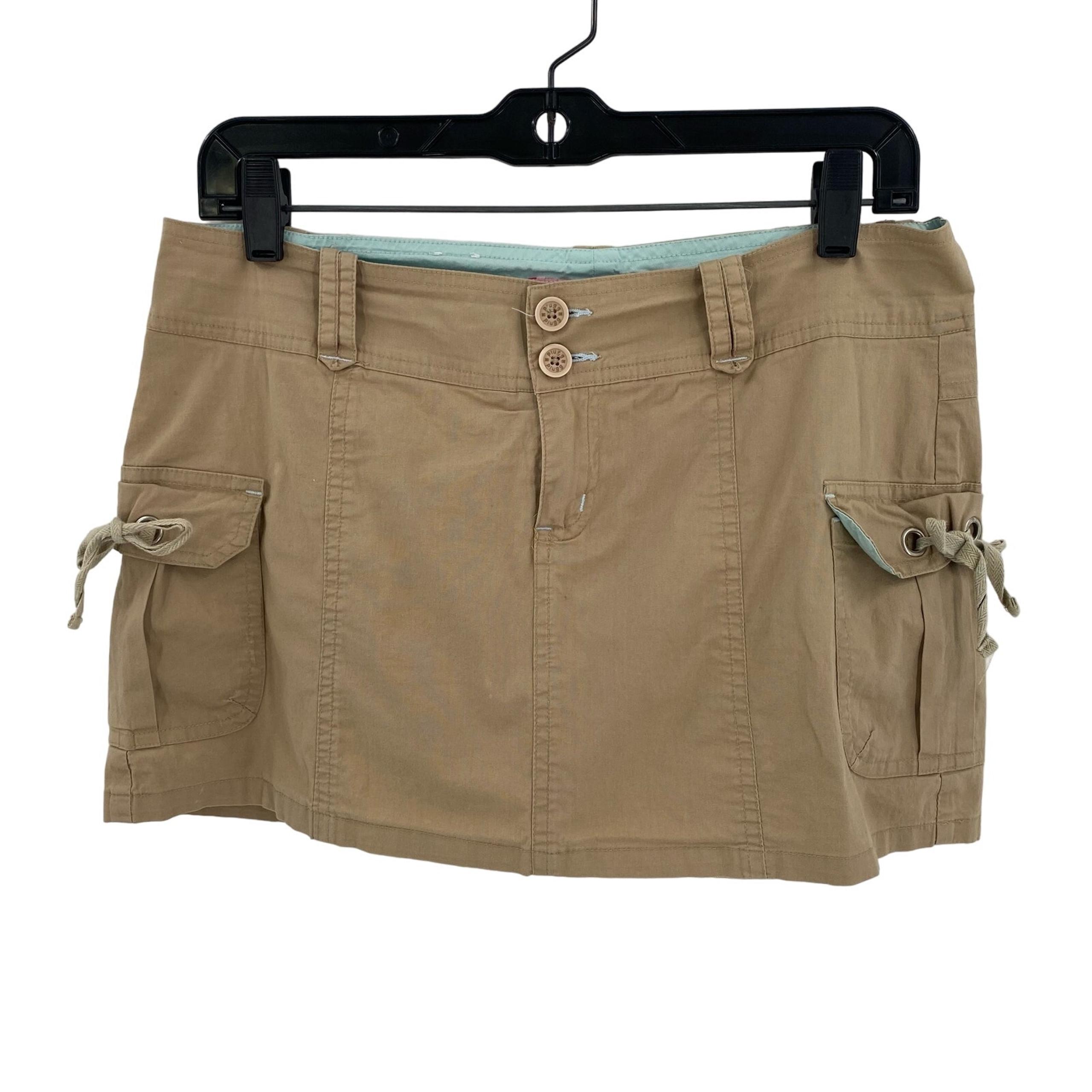 Khaki mini skirt size 7 Plugg vtg y2k