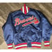 Vintage Wilson Atlanta Braves Blue Satin Jacket Size 42 USA VERY NICE CONDITION