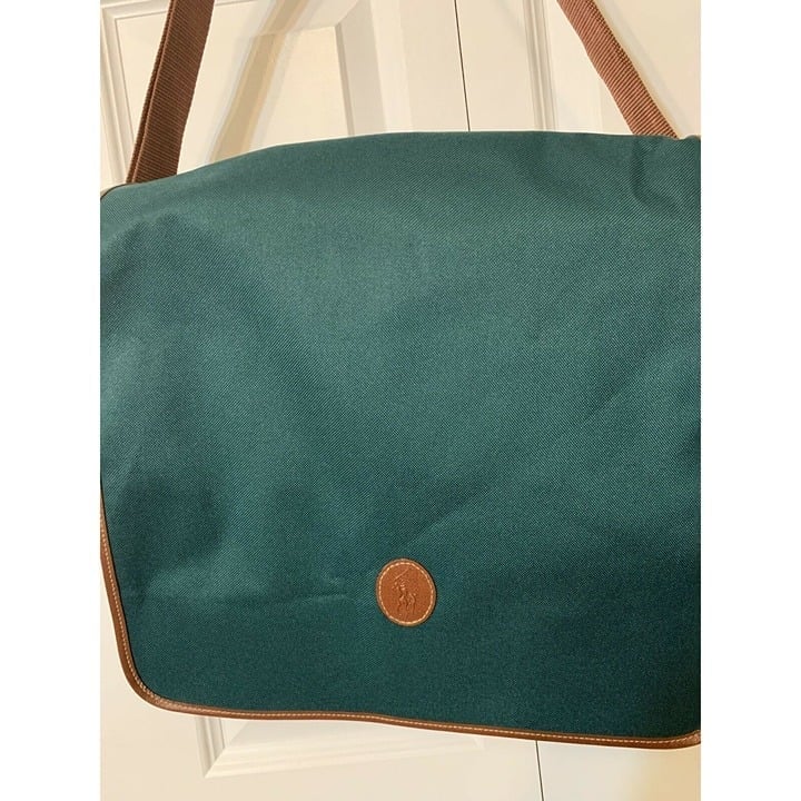 Vintage POLO Ralph Lauren Green Duffle Carry On Overnight Travel Bag messenger