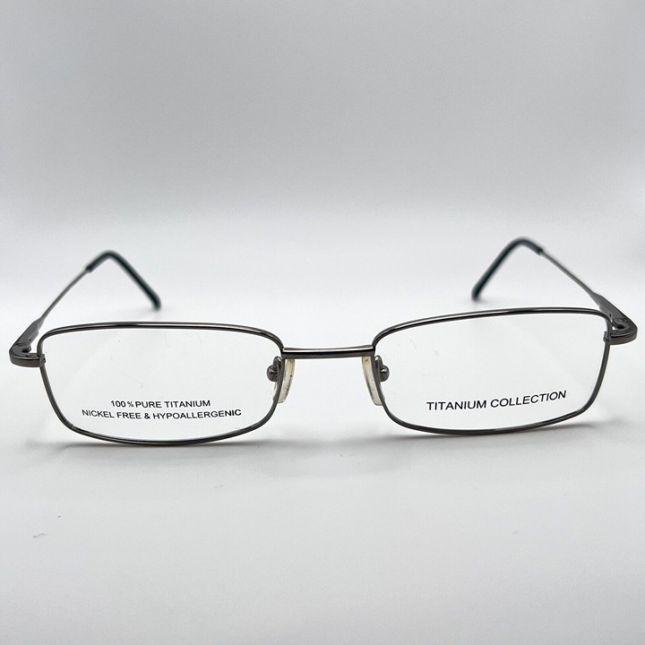 Silver Dollar TC834 2 Full Eyeglass Frames Flex Pure Titanium Silver 53-19-140