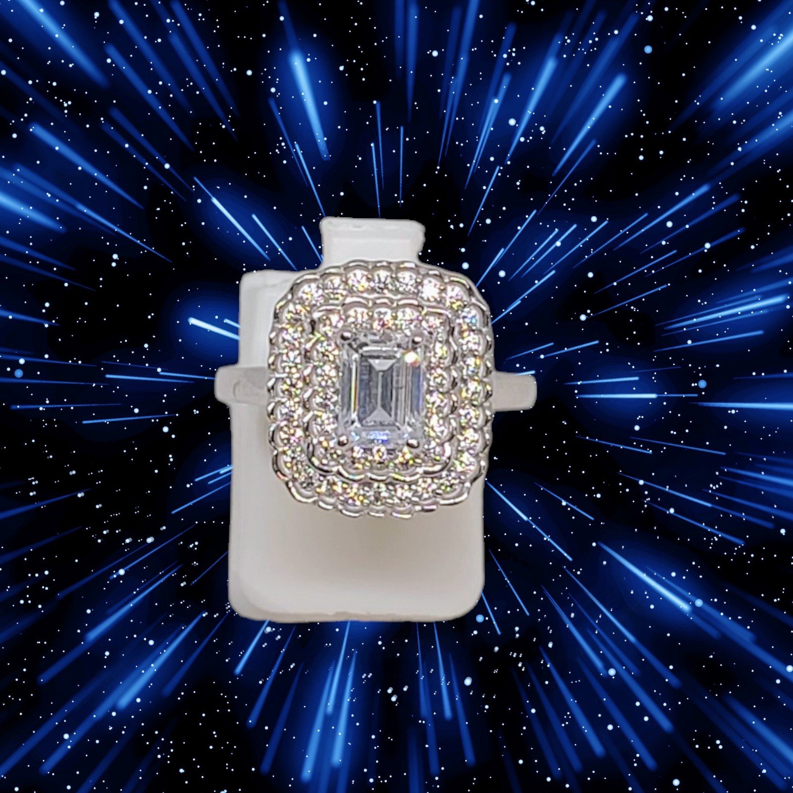 NEW Lustro Stella Collection Diamond Cocktail Ring Size 7