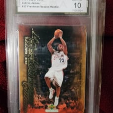 Lebron james 2003 rookie ud freshmen year grade 10 cavs lakers nba