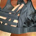 Whisper Sports Black Strappy Unique Bra Large Gym Yoga Sporty Active