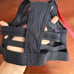 Whisper Sports Black Strappy Unique Bra Large Gym Yoga Sporty Active