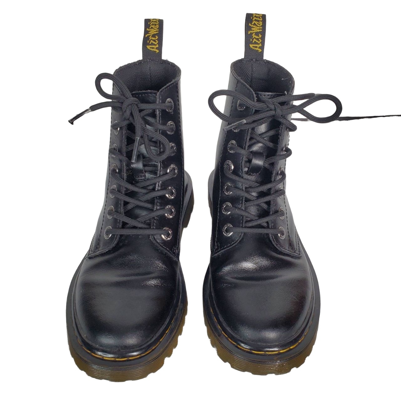 Dr. Martens Luana Women’s Air Wair Black Leather Combat Boots Black 6