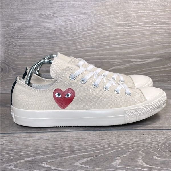 Converse Comme des Garons Play Women’s Sz 10 Single Heart Chuck Cream Sneakers