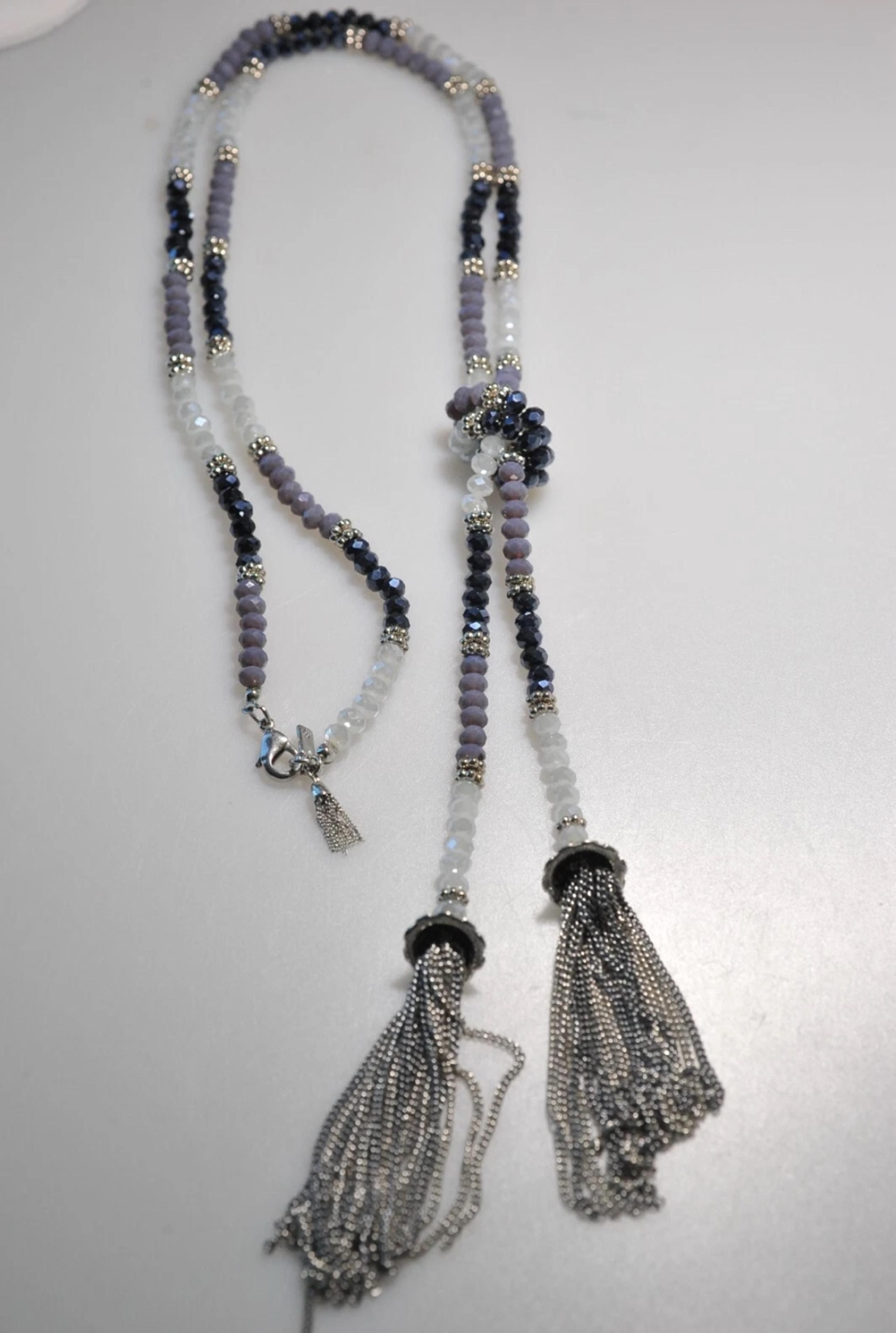 NWT Simply Vera Vera Wang Long Beaded Tassel Necklace