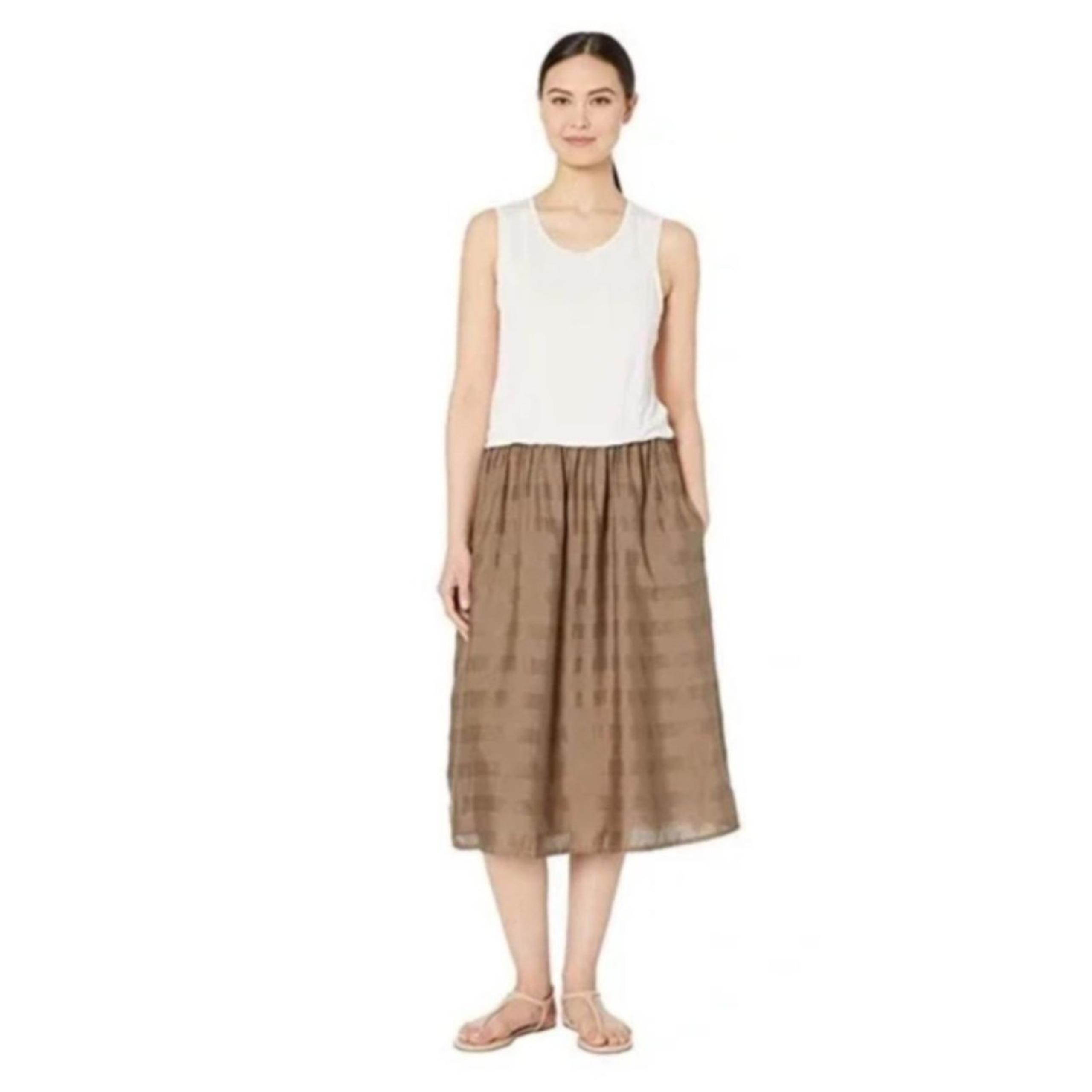 PrAna Women's Perry  Cream and Green Midi Dress Small Outdoors Casual Travel