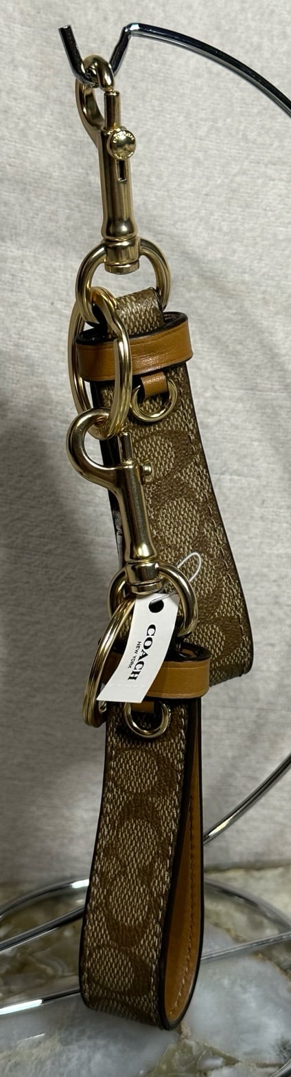 2 AUTHENTIC COACH signature bag charm straps