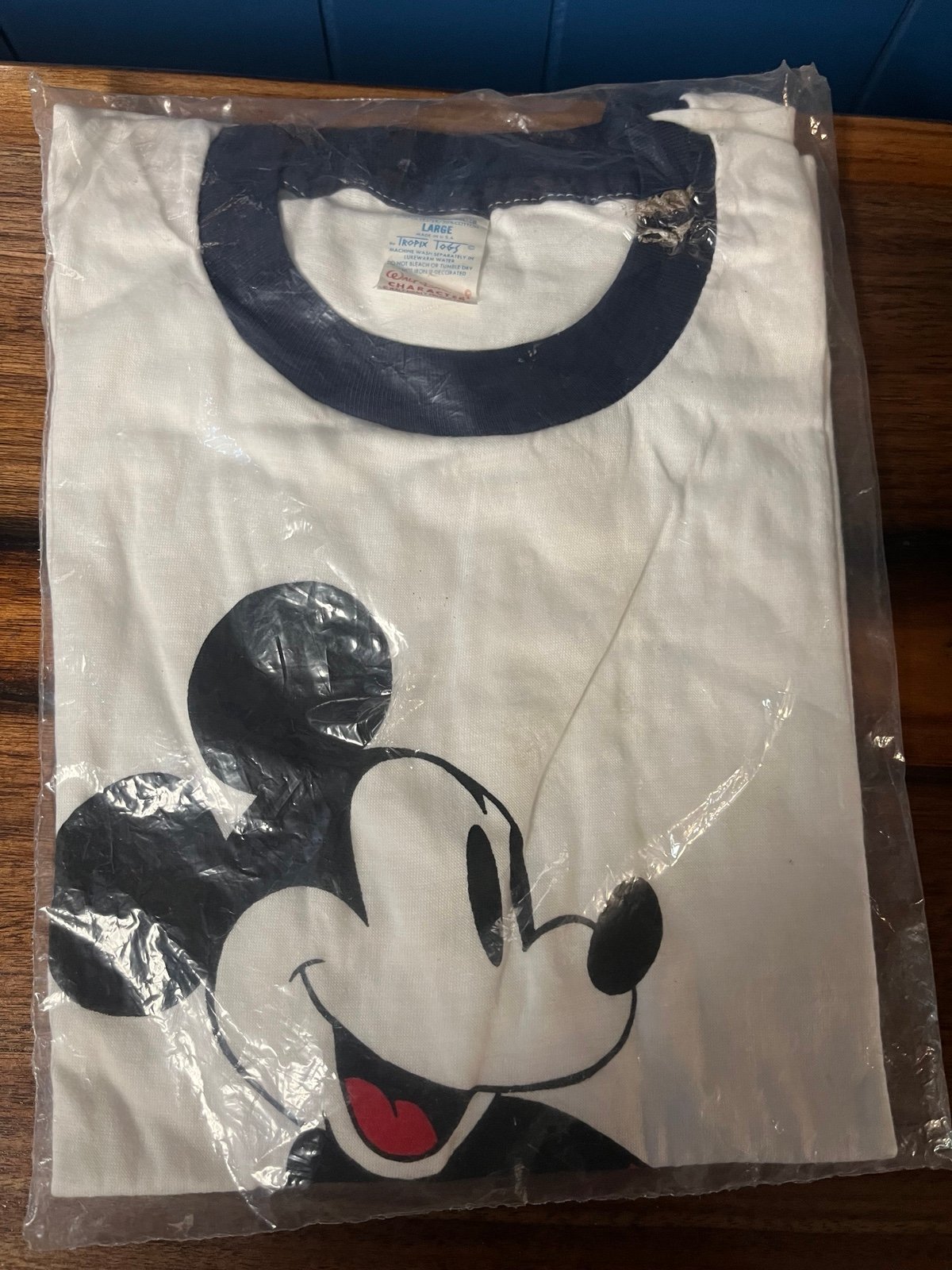 Mickey Mouse Tropix Togs 70’s ringer shirt Old Stock Brand New Sealed