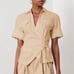 NWT 10 CROSBY DEREK LAM Women’s “Tinley” Linen Tie-Front Utility Top size