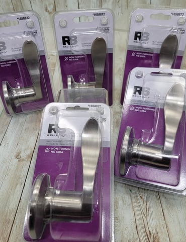 Lot RELIABILT Olivia Satin Nickel Interior/Exterior NonTurning Dummy Door Handle