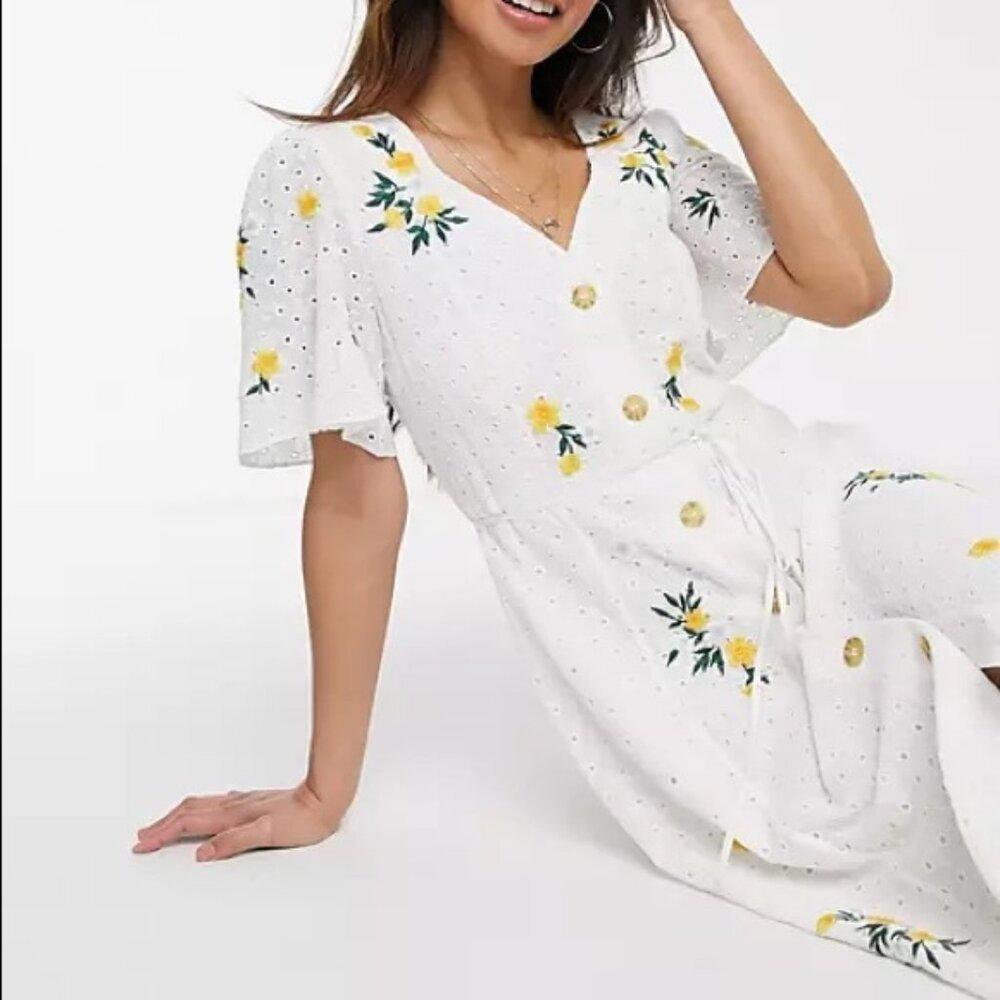 French Connection broderie midi dress