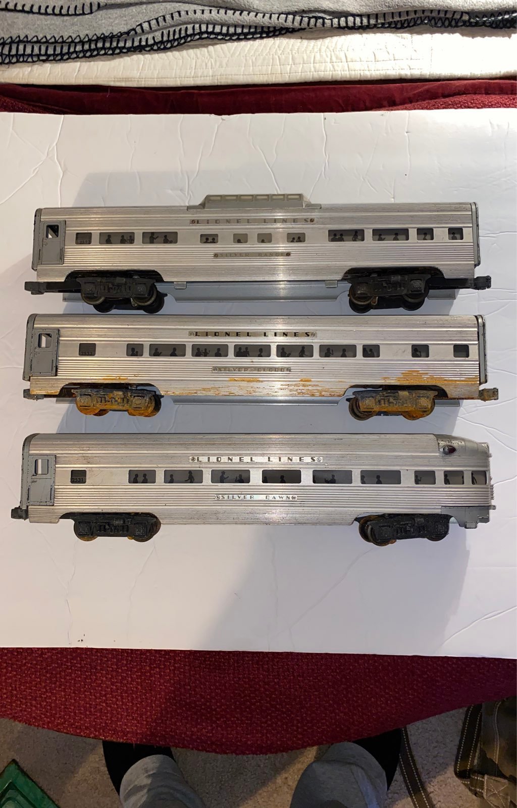 Lionel Trains 2531 2532 2533 Aluminum Passenger Cars