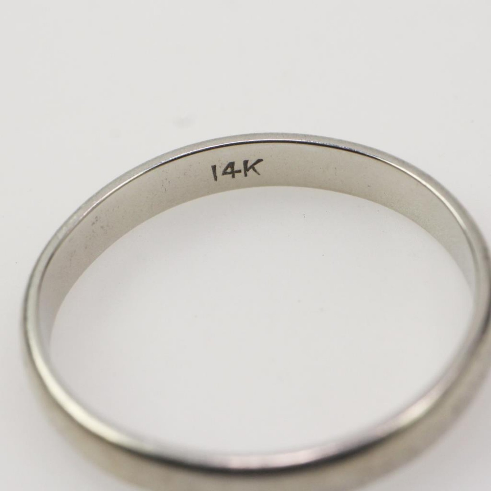 14K White Gold Plain 3mm Comfort Fit Wedding Band Ring