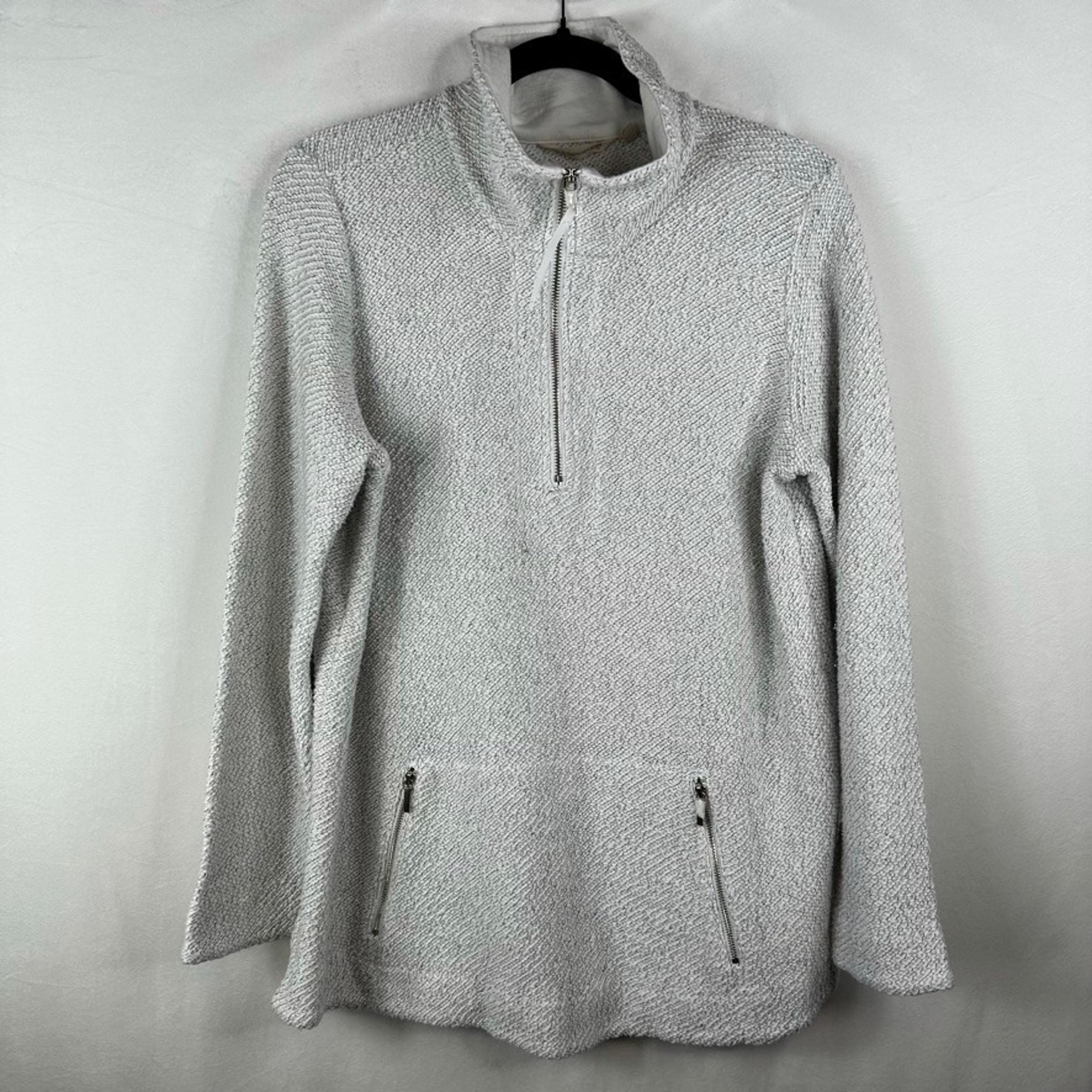 Soft Surroundings Pullover Tunic Half Zip Pockets Textured Knit Sweater Large