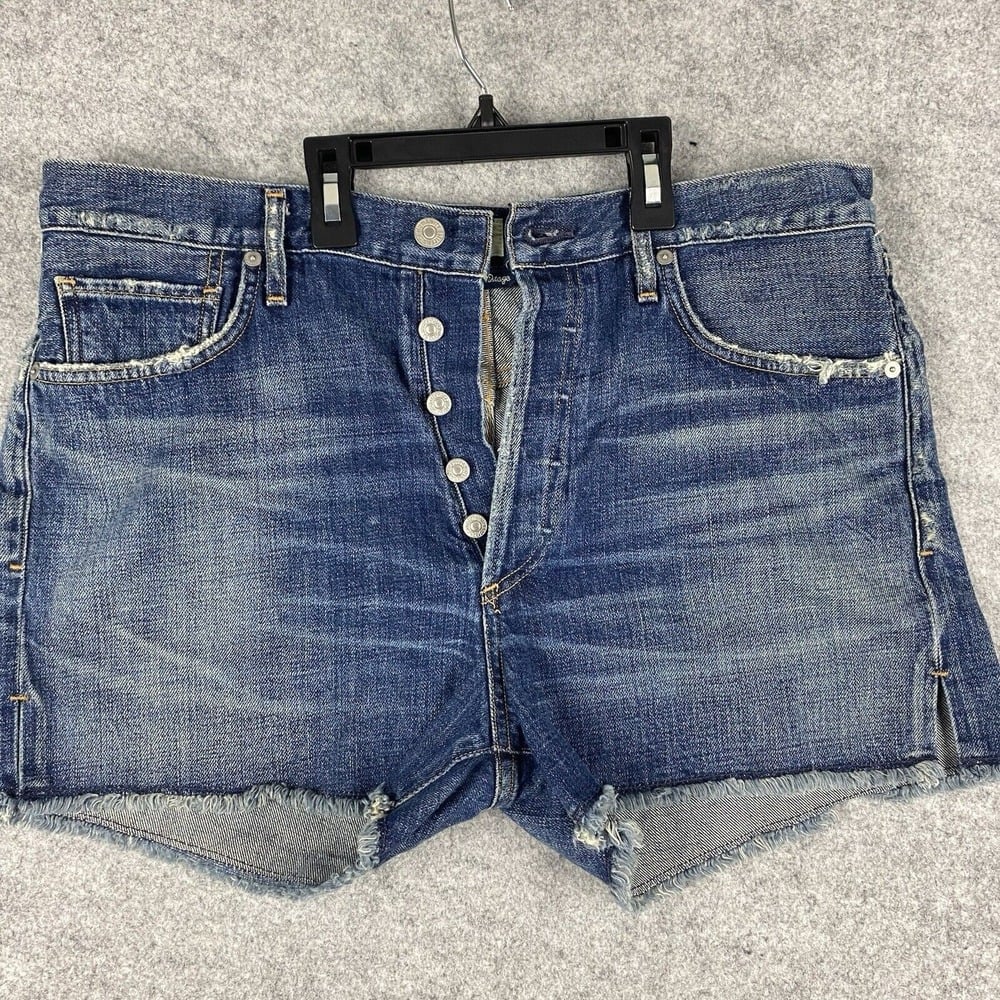 Citizens of Humanity Shorts 32 Alyx Classic High Rise Denim Button Fly Cowgirl
