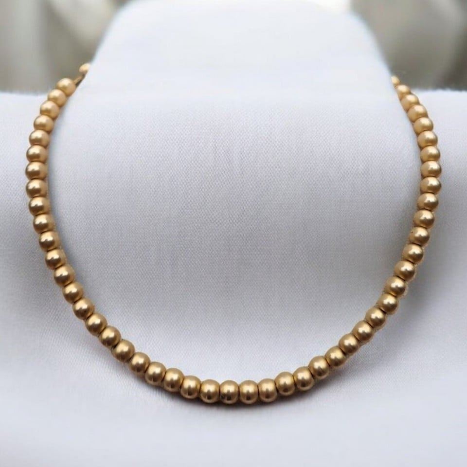 Antique Victorian gold filled ball chain necklace