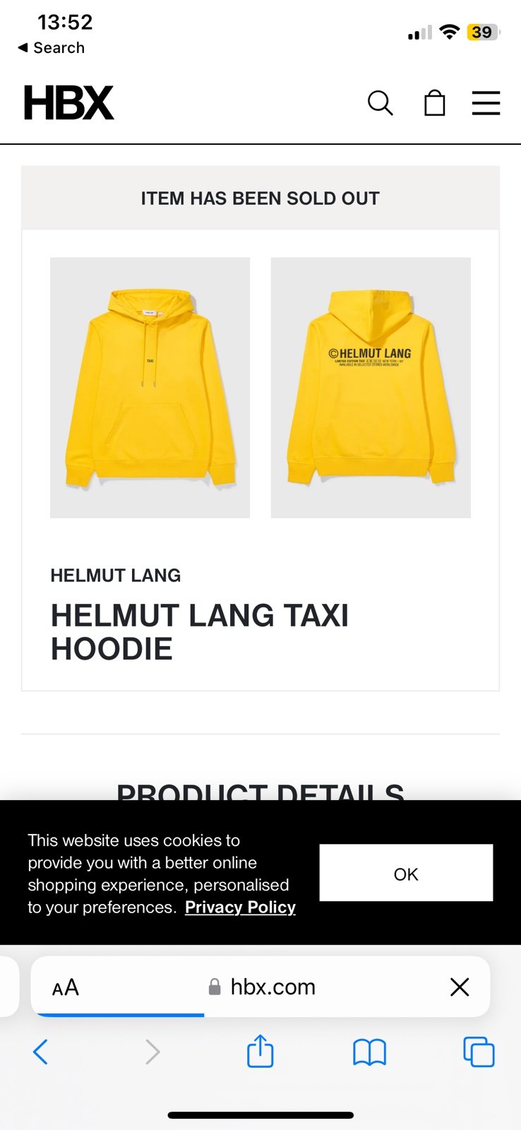 Helmut Lang taxi hoodie