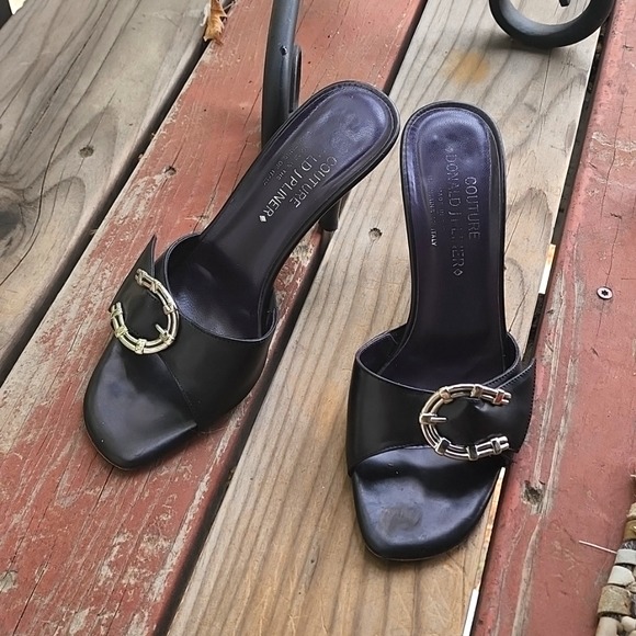 Donald J Pliner Couture Horse Shoe Mules Shoes