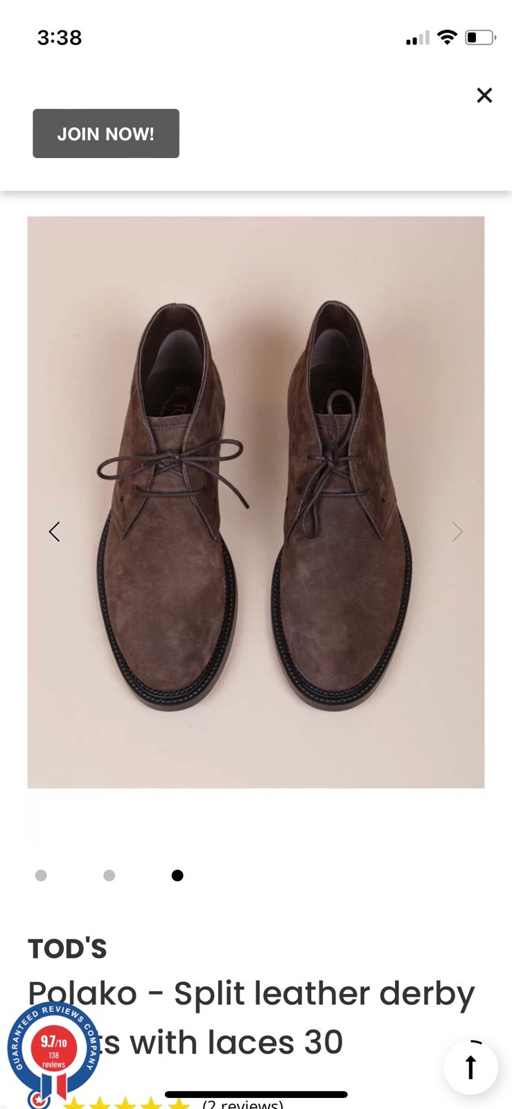 TOD'S Polako - Split leather derby boots with laces 30
