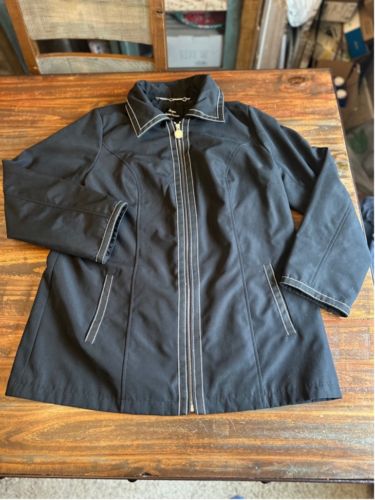 Dennis Basso Coat, Woman’s M, Black & White