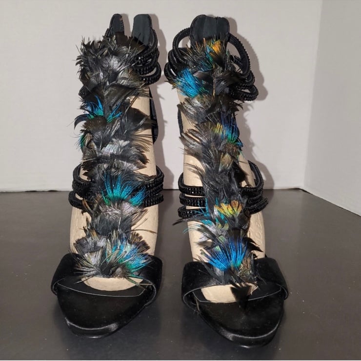 Giuseppe Zanotti Coline Peacock Feather Heel