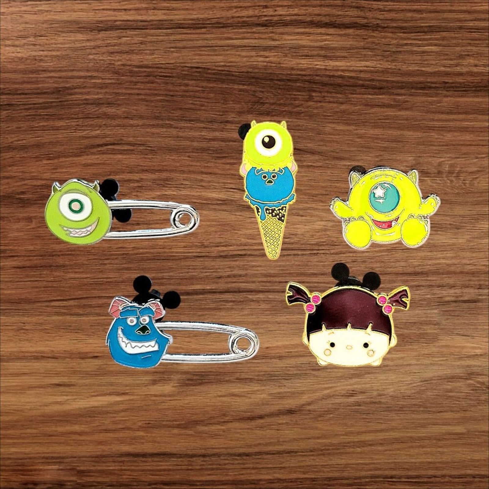 5 Monster's Inc. Disney Parks Trading Pins, Plus 2 Bonus Pins