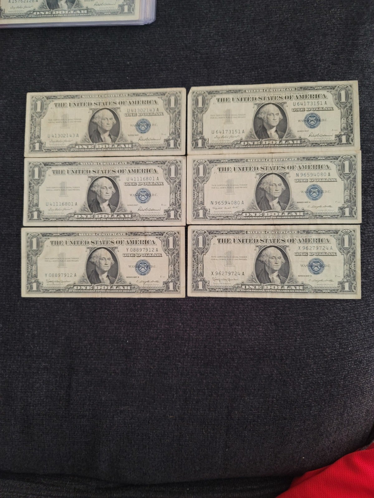 1957 Silver Certificates - 6 Notes